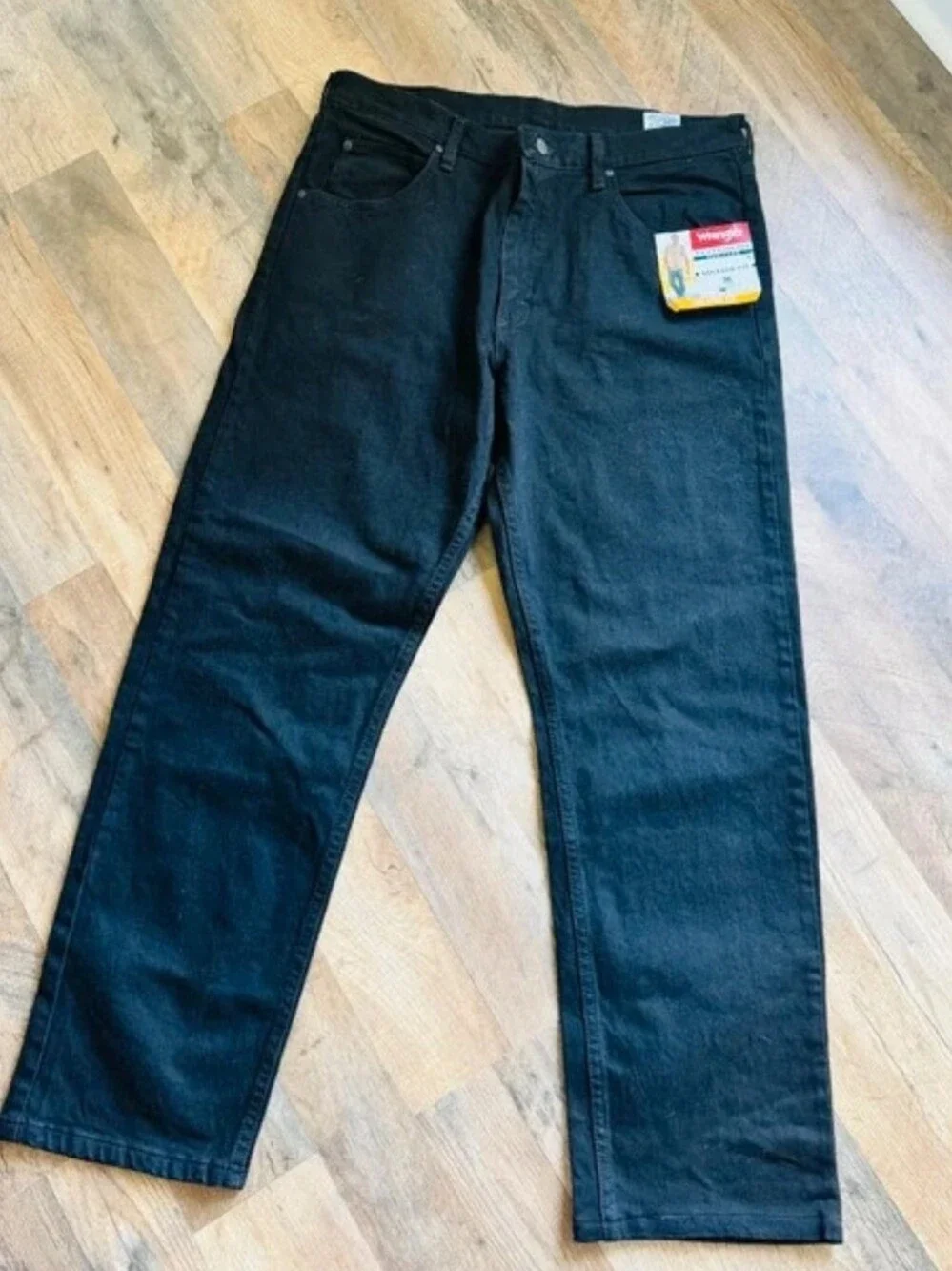 NWT Wrangler Five Star Heritage Relaxed Fit Black Jeans Men's 34x30